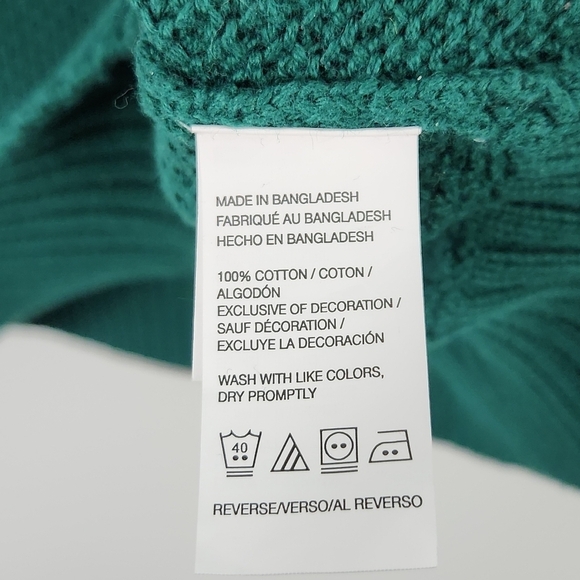 IZOD Men's Green 1/4 Button-up Mockneck Long Sleeve Cotton  Sweater Size L - Picture 8 of 10